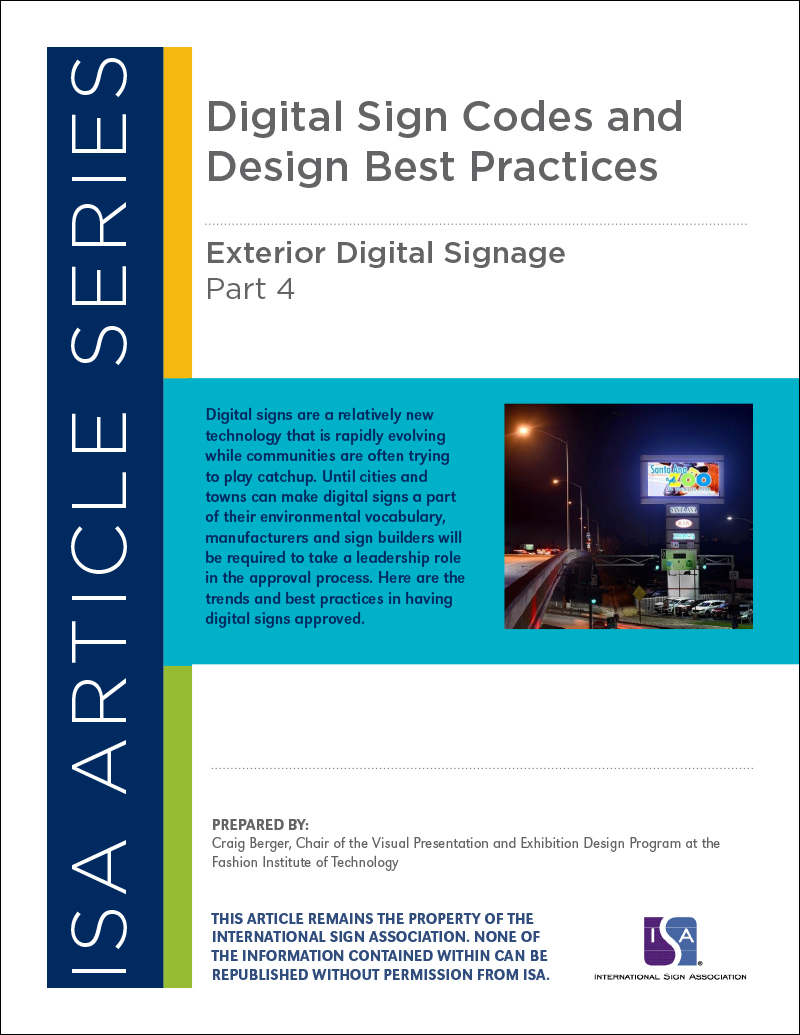 Exterior Digital Signage, Article Series: Part 4 Digital Sign Codes and Design Best Practices